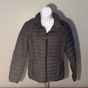 Gray Michael Kors packable down fill Quilted Jacket